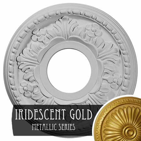 Ekena Millwork Helene Ceiling Medallion (Fits Canopies up to 5 1/4"), 11 7/8"OD x 3 5/8"ID x 7/8"P, Iridescent Gold CM11HEIGS